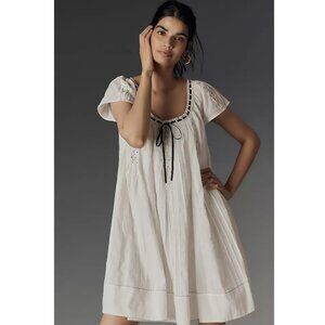 By Anthropologie Tie Mini Swing Dress Size Small